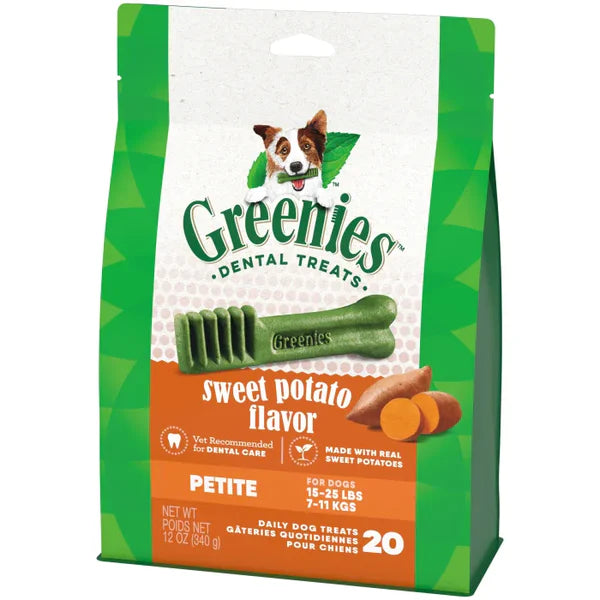 Greenies Dental Dog Treats – Sweet Potato, Petite, 340g (20 Pack)