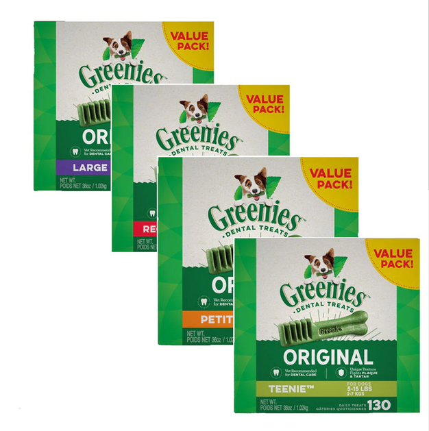 Greenies Dental Dog Treats Original – Value Pack Petite 1.02kg (60 Pack)