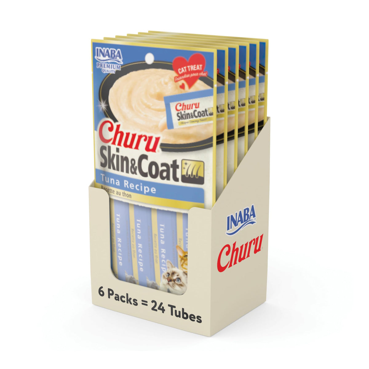 Inaba - Cat Churu - Skin and Coat - Tuna Recipe - Carton of 6 (6 x 56g)